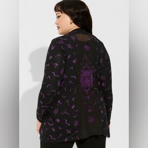 Torrid Disney Haunted Mansion Super Soft Mesh Inset Cardigan size 3 NWT!